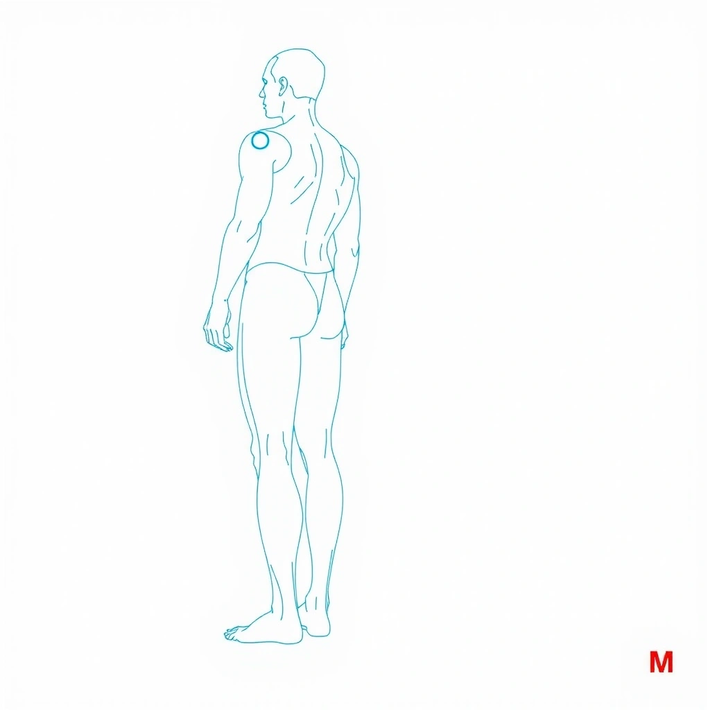 Sylwetka człowieka z zaznaczonymi stawami